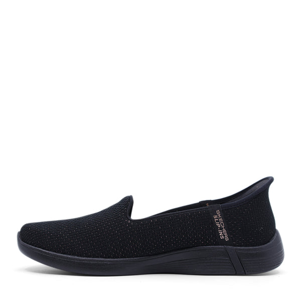 Casual Shoes Slip On Skechers Shoes Womens Skechers Reggae Slip Ins BBK Black  Womens Comfort Slip