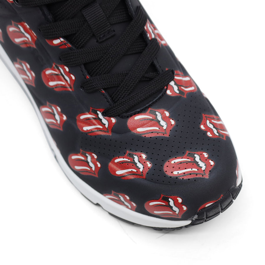 ROLLING STONES BLACK RED LACE UP SNEAKER