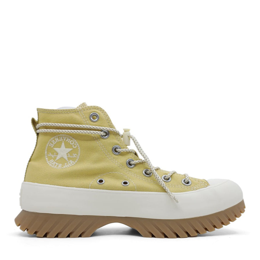 HONEY YELLOW CHUNKY PLATFORM HIGH TOP LACE UP SNEAKER