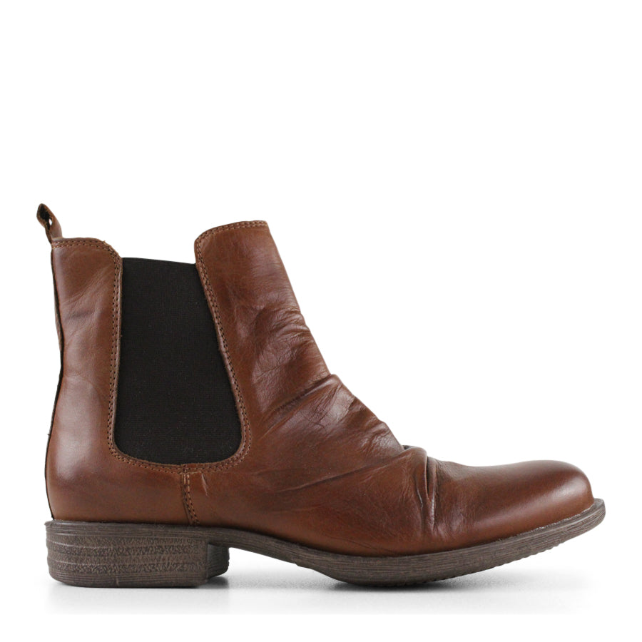 BRANDY PULL ON ELASTIC SIDED BOOT SOFT LEATHER