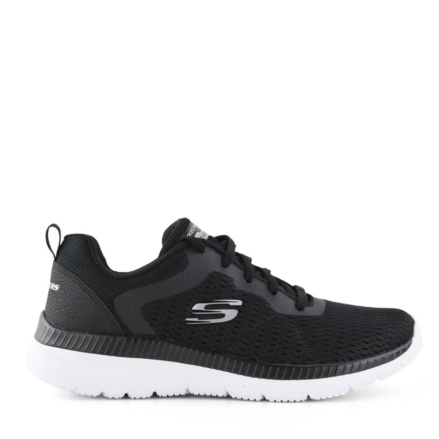 BLACK UPPER WHITE SOLE LACE UP SNEAKER