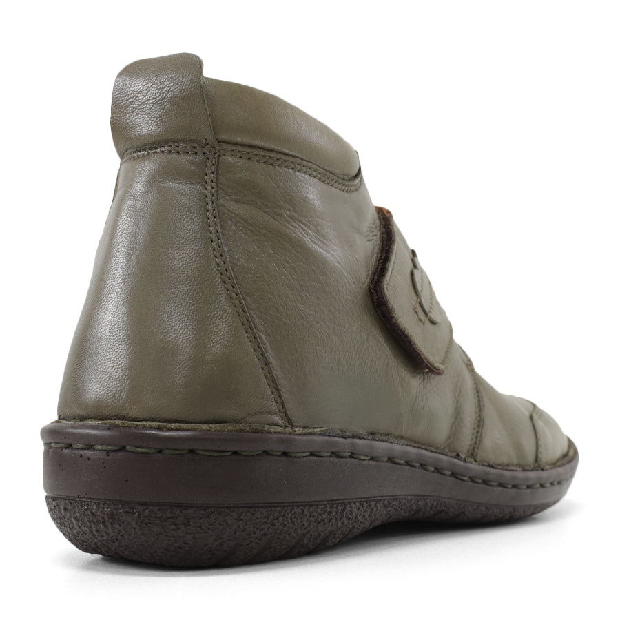 OLIVE ADJUSTABLE VELCRO ANKLE BOOT