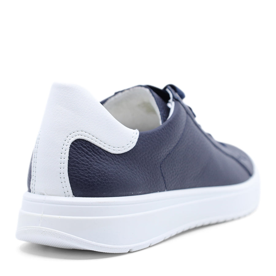 ARA BLUE WHITE LACE UP FLAT SNEAKER