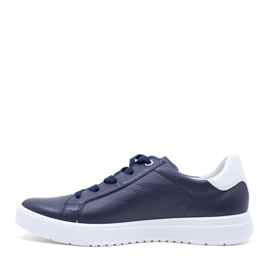 ARA BLUE WHITE LACE UP FLAT SNEAKER