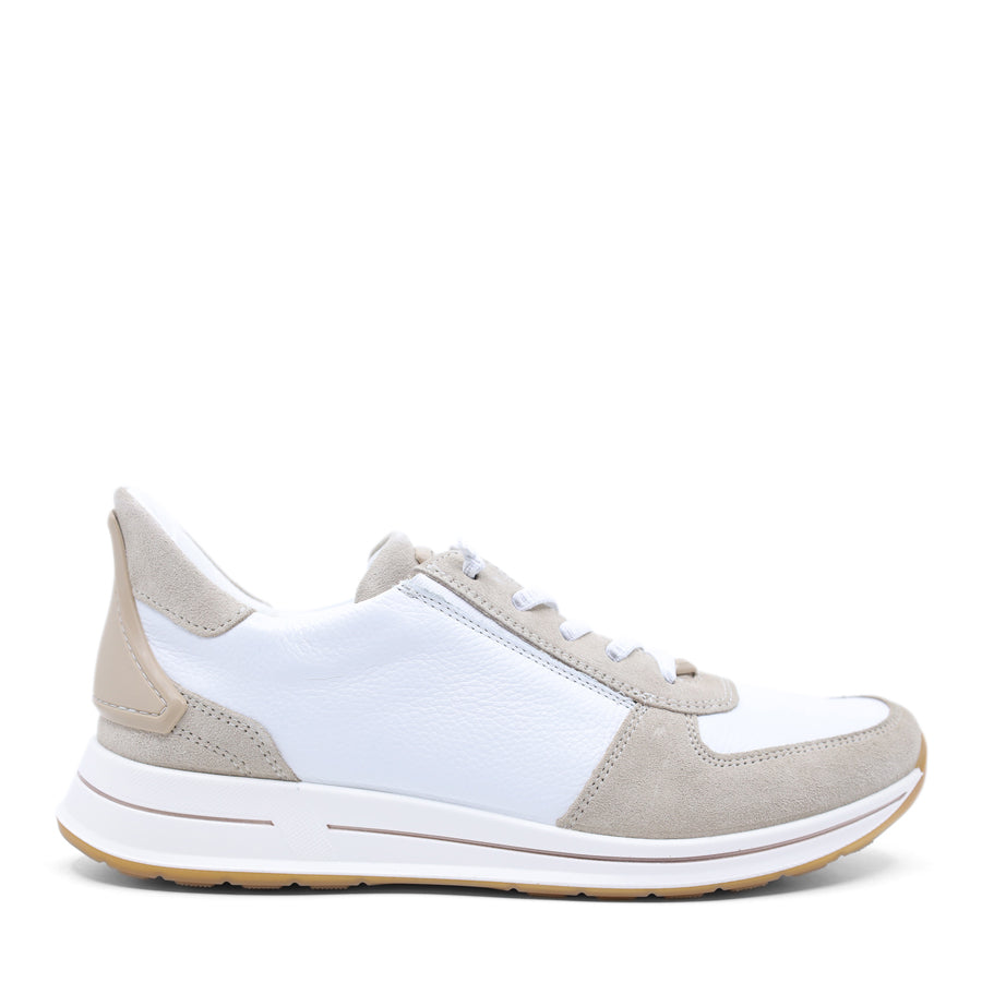 White and beige sneaker on a white background