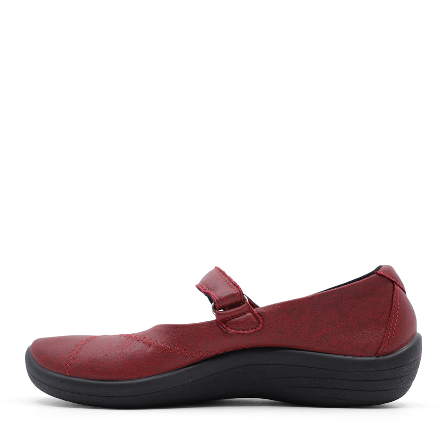 CHERRY RED VELCRO MARY JANE FLAT SNEAKER