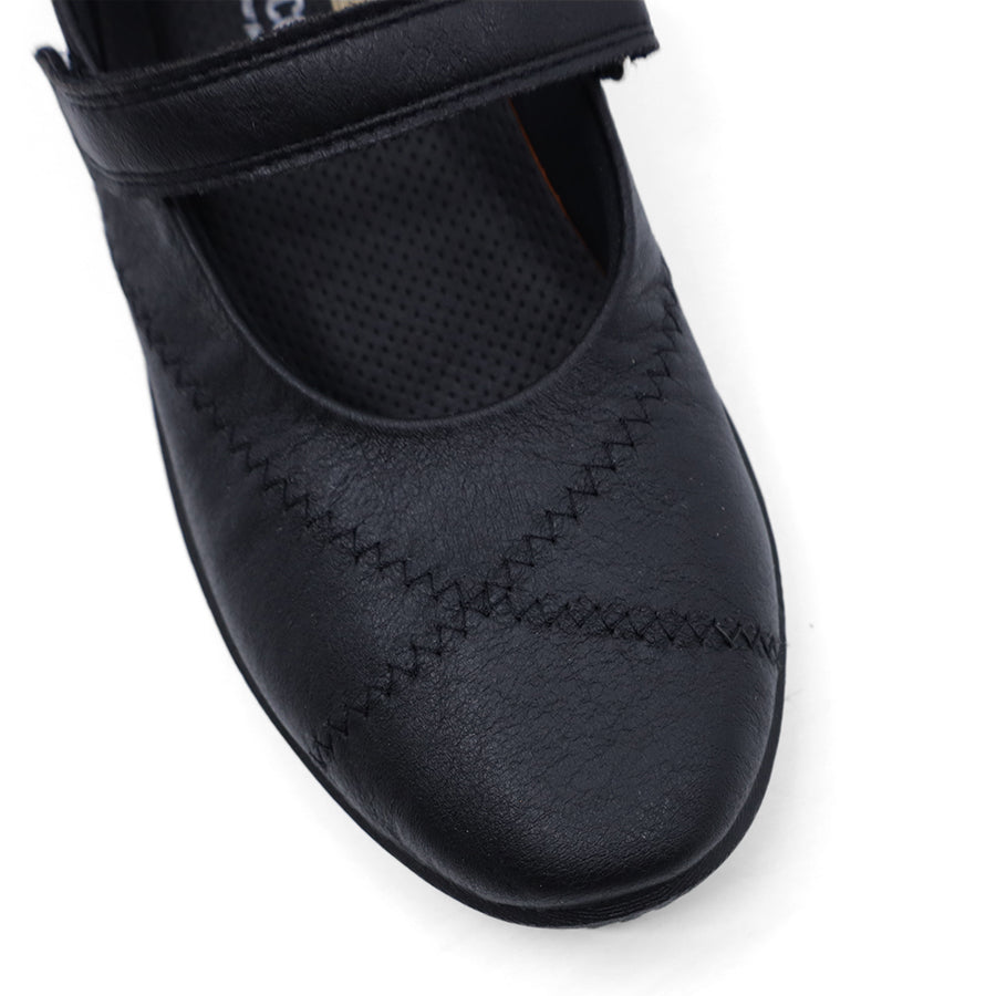 BLACK MARY JANE ADJUSTABLE VELCRO SLIP ON SNEAKER