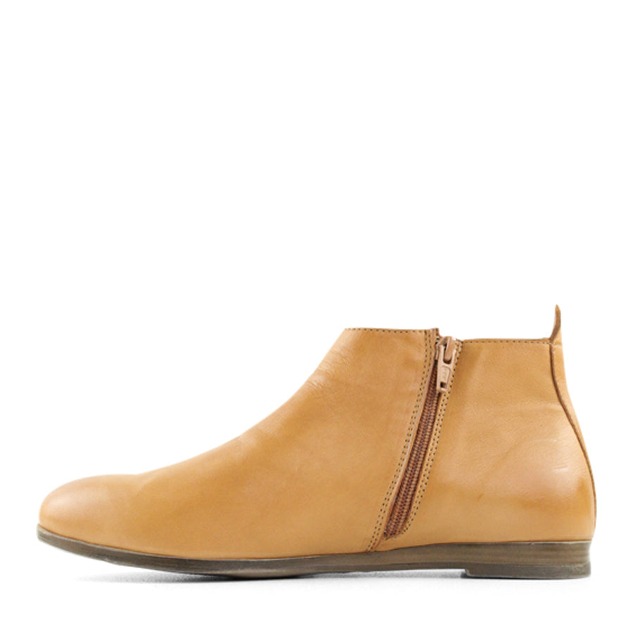 COCONUT BROWN TWO SIDE ZIP SLIP ON ANKLE BOOT