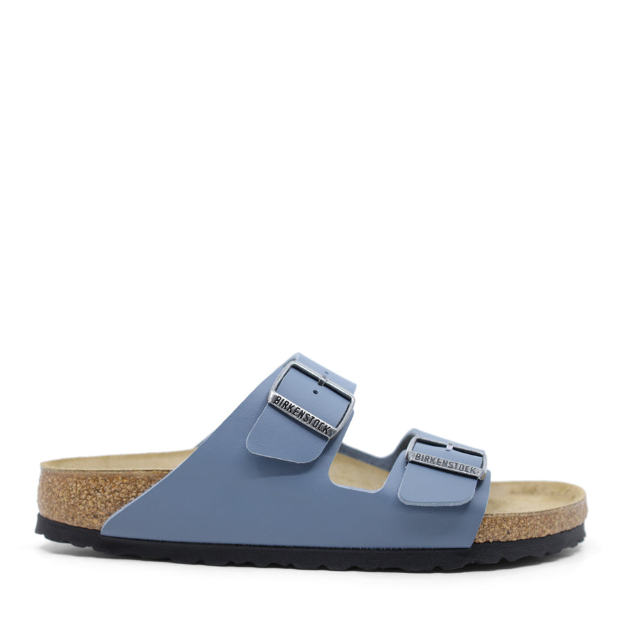 BLACK TWO STRAP SLIDE SANDAL