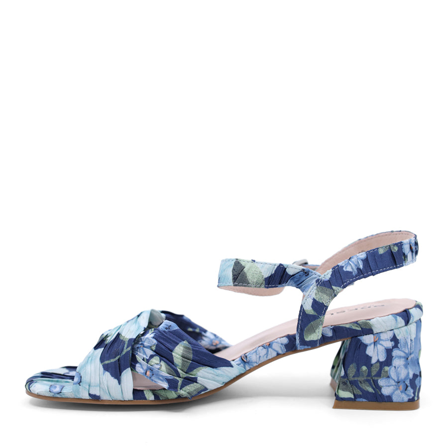 BRESLEY BLOCK HEEL NAVY FLORAL PRINT