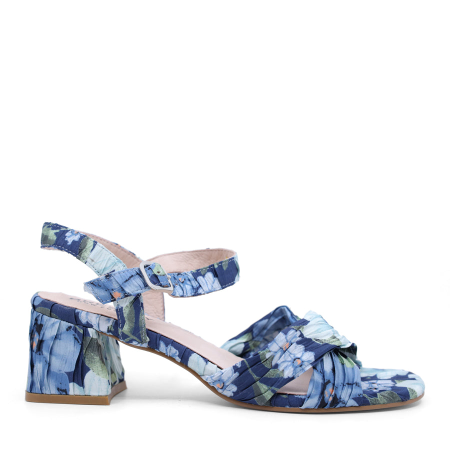 BRESLEY BLOCK HEEL NAVY FLORAL PRINT