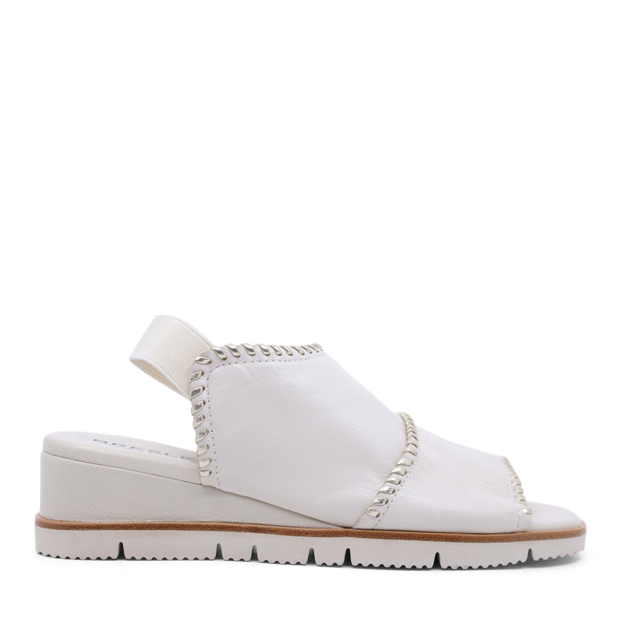 NAVY WITH YELLOW STICHED DETAIL WEDGE SANDAL