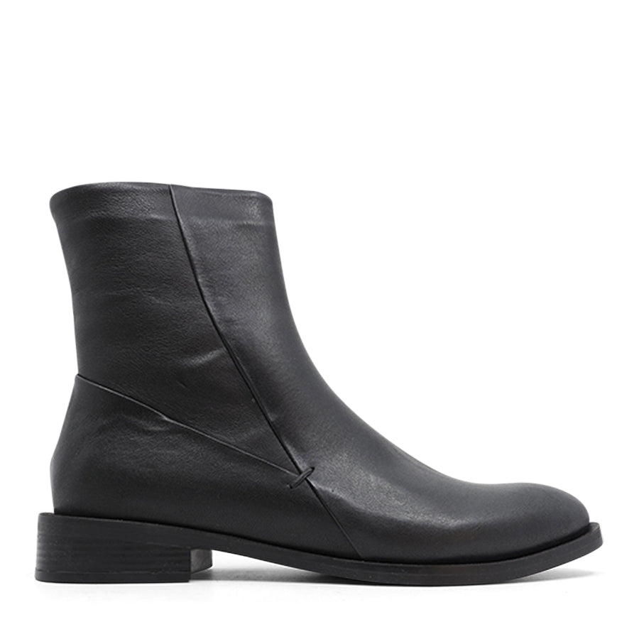 BLACK ZIP UP ANKLE BOOT