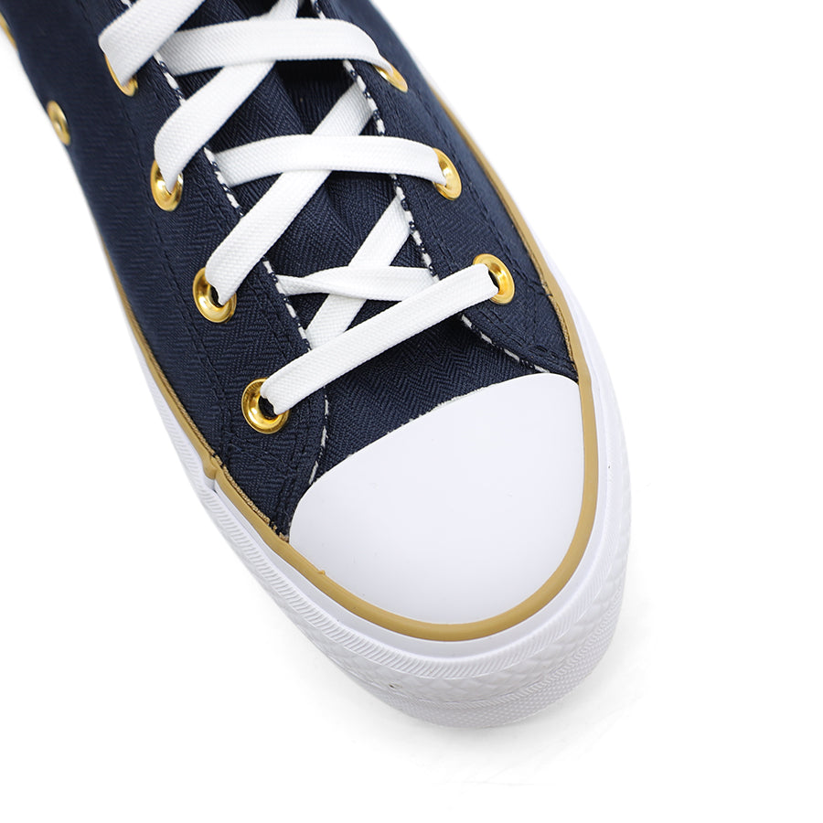 WOMENS CONVERSE PLATFORM BLUE GOLD HIGH TOP LACE UP SNEAKER