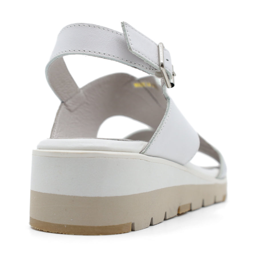 WHITE MULTI WEDGE HEEL ANKLE STRAP SANDAL