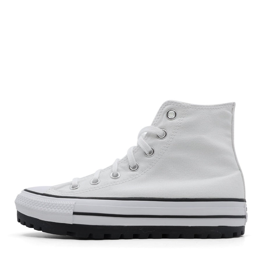 WHITE BLACK PLATFORM CHUCK HI TOP SNEAKER