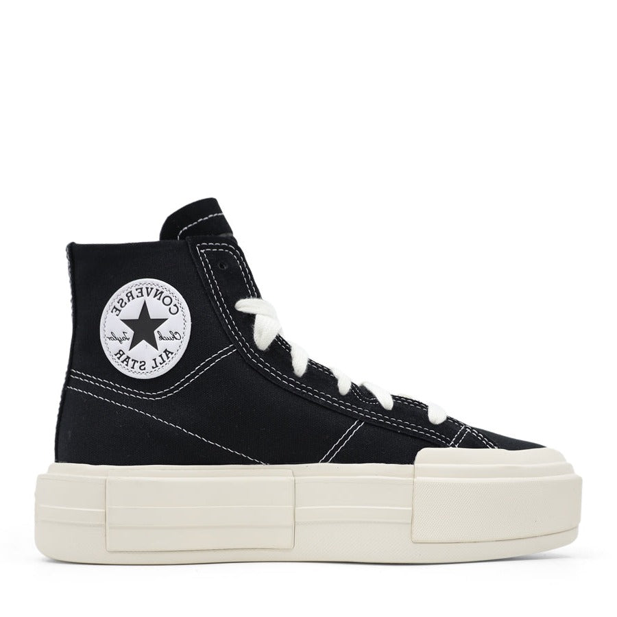 BLACK EGRET PLATFORM LACE UP HIGH TOP SNEAKER