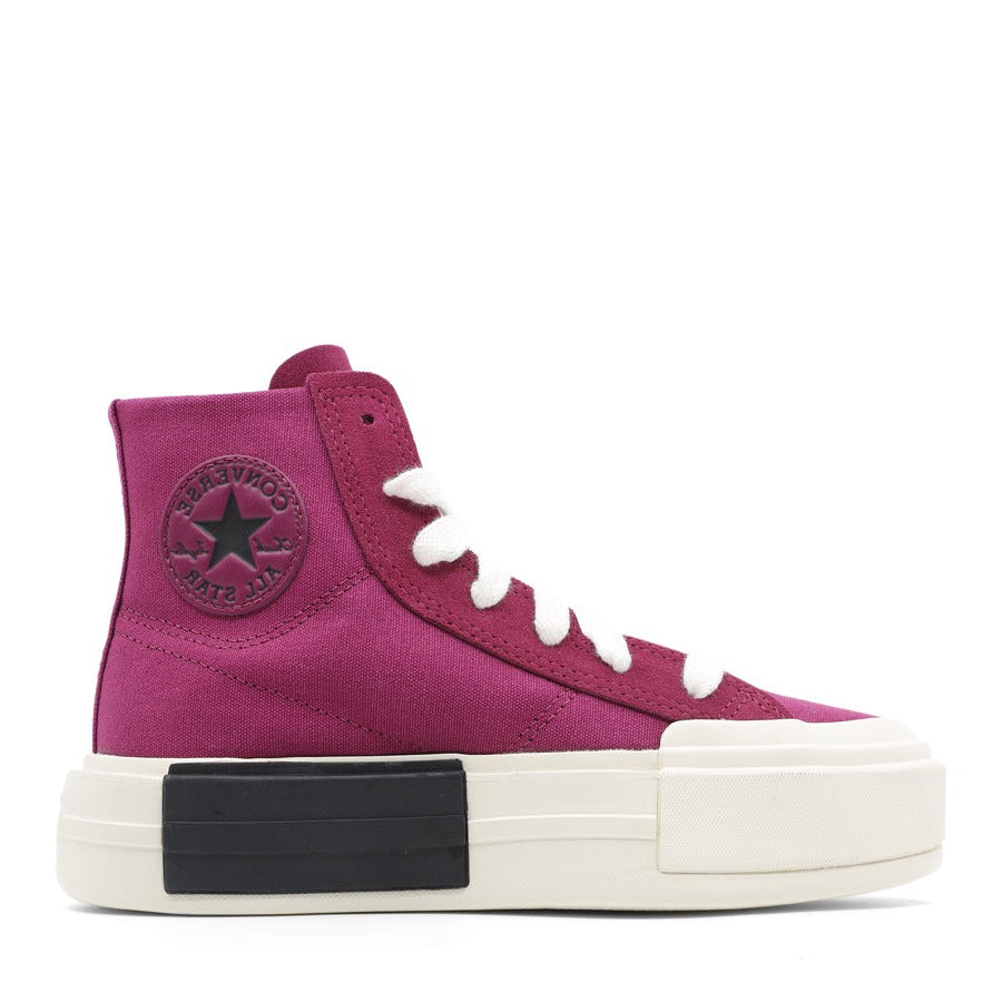 EGRET WHITE PLATFORM LACE UP HIGH TOP SNEAKER