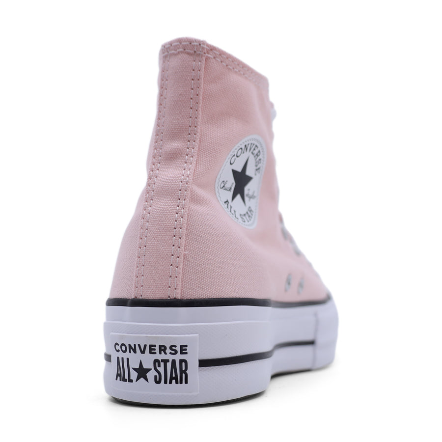 LIGHT BABY PINK CANVAS HIGH TOP LACE UP PLATFORM SNEAKER