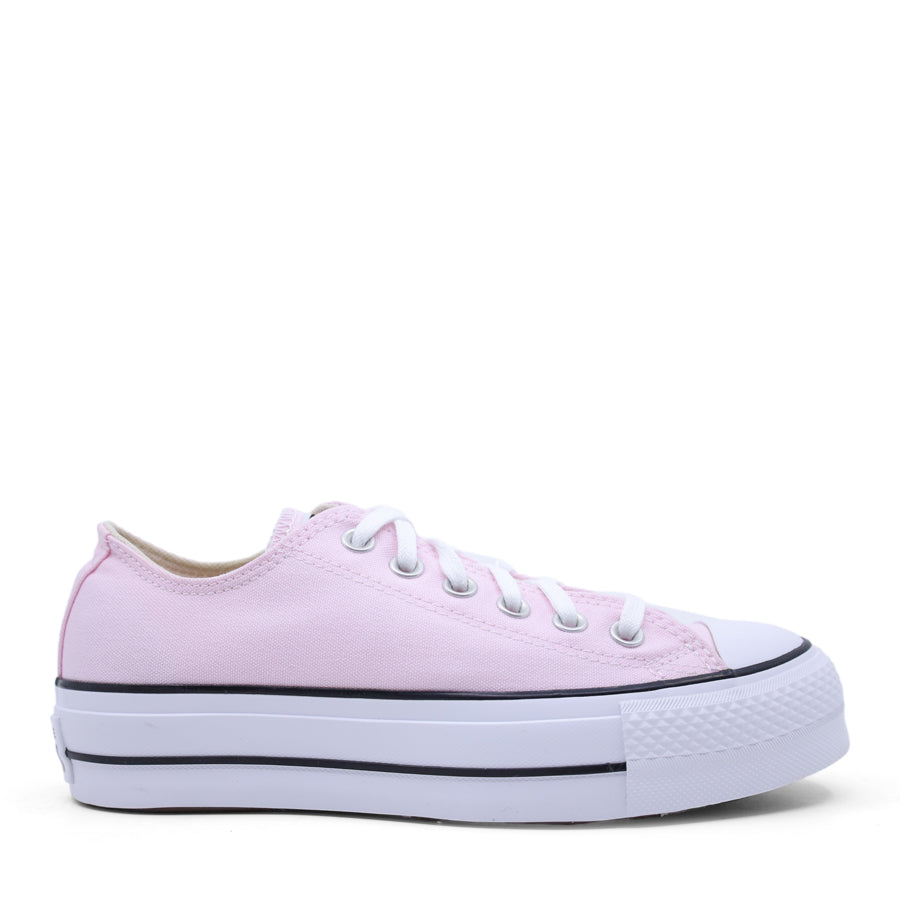 LIGHT PINK LOW TOP LACE UP PLATFORM SNEAKER