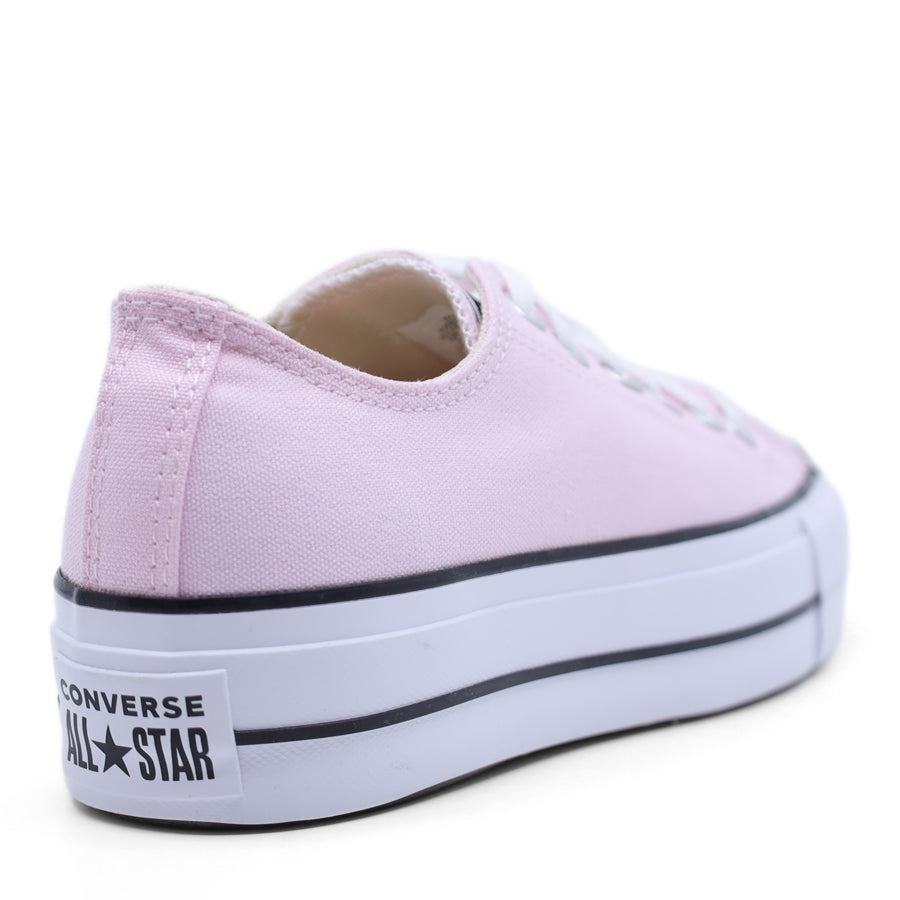 LIGHT PINK LOW TOP LACE UP PLATFORM SNEAKER