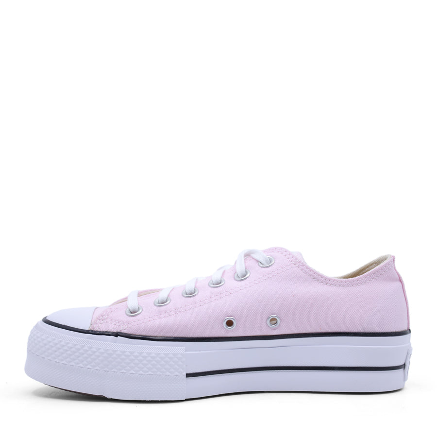 LIGHT PINK LOW TOP LACE UP PLATFORM SNEAKER