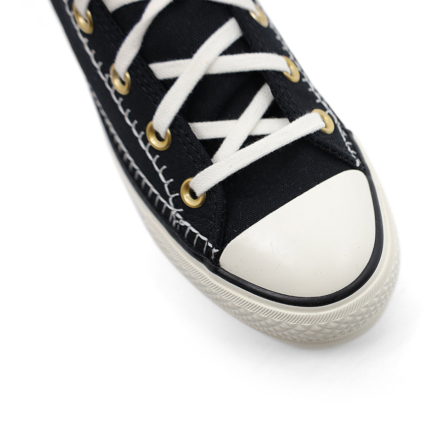 BLACK WHITE STITCH DETAIL LACE UP HIGH TOP SNEAKER