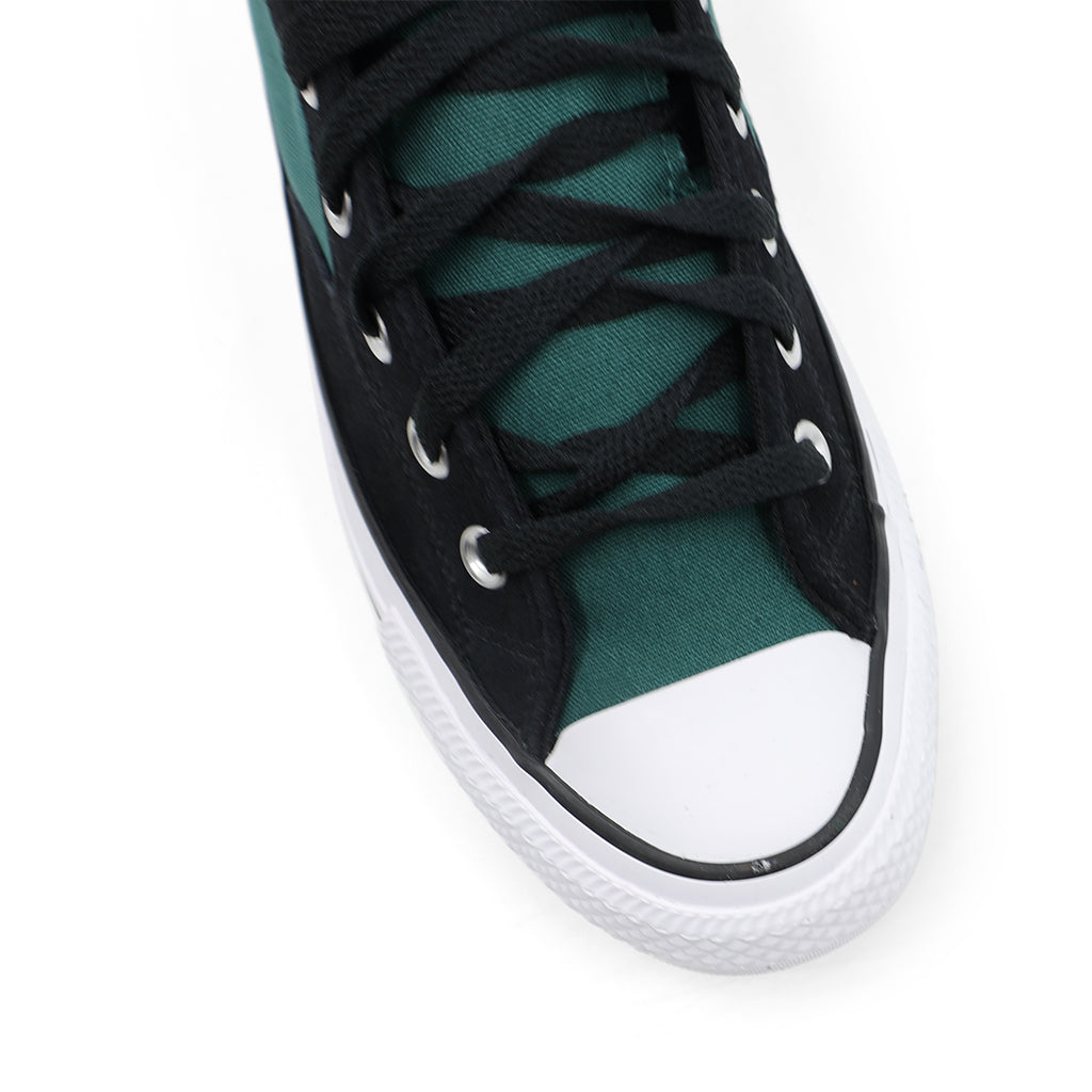BLACK GREEN OPTICAL MID TOP LACE UP SNEAKER