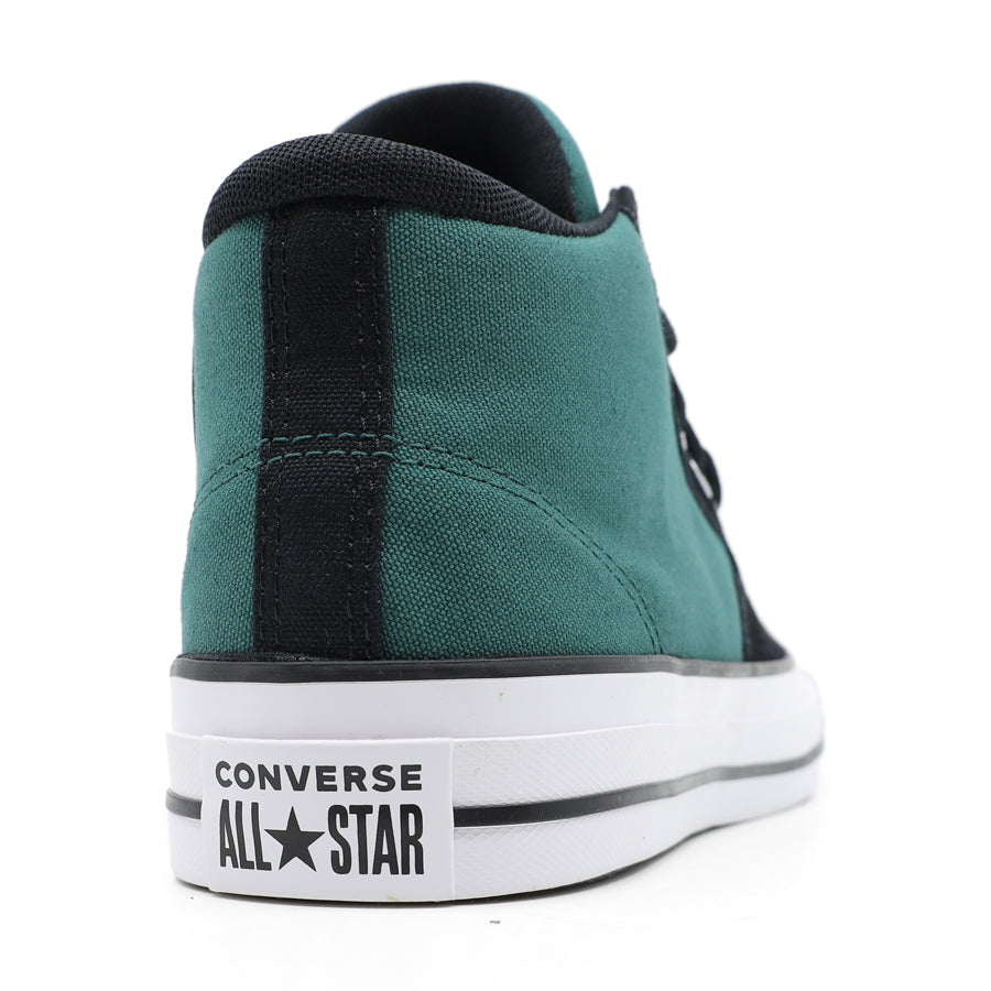 BLACK GREEN OPTICAL MID TOP LACE UP SNEAKER