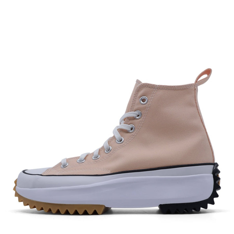 SQUIRREL BROWN CHUNKY BOOT LACE UP HIGH TOP PLATFORM SNEAKER