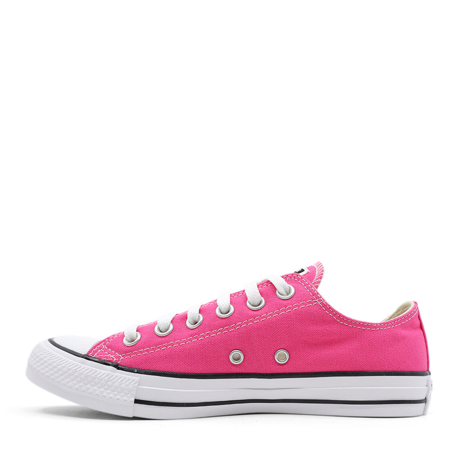 HOT PINK WHITE SOLE LACE UP LOW TOP SNEAKER