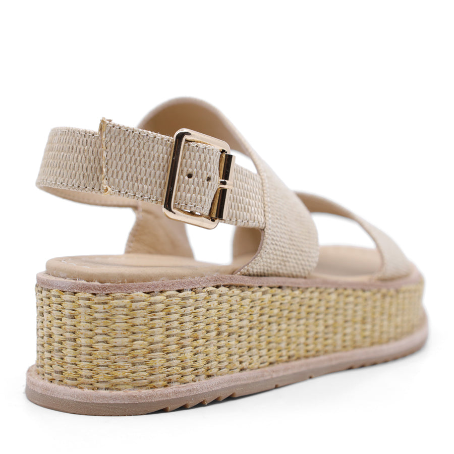 BEIGE sandal with woven sole 
