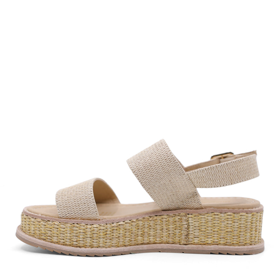 BEIGE sandal with woven sole 