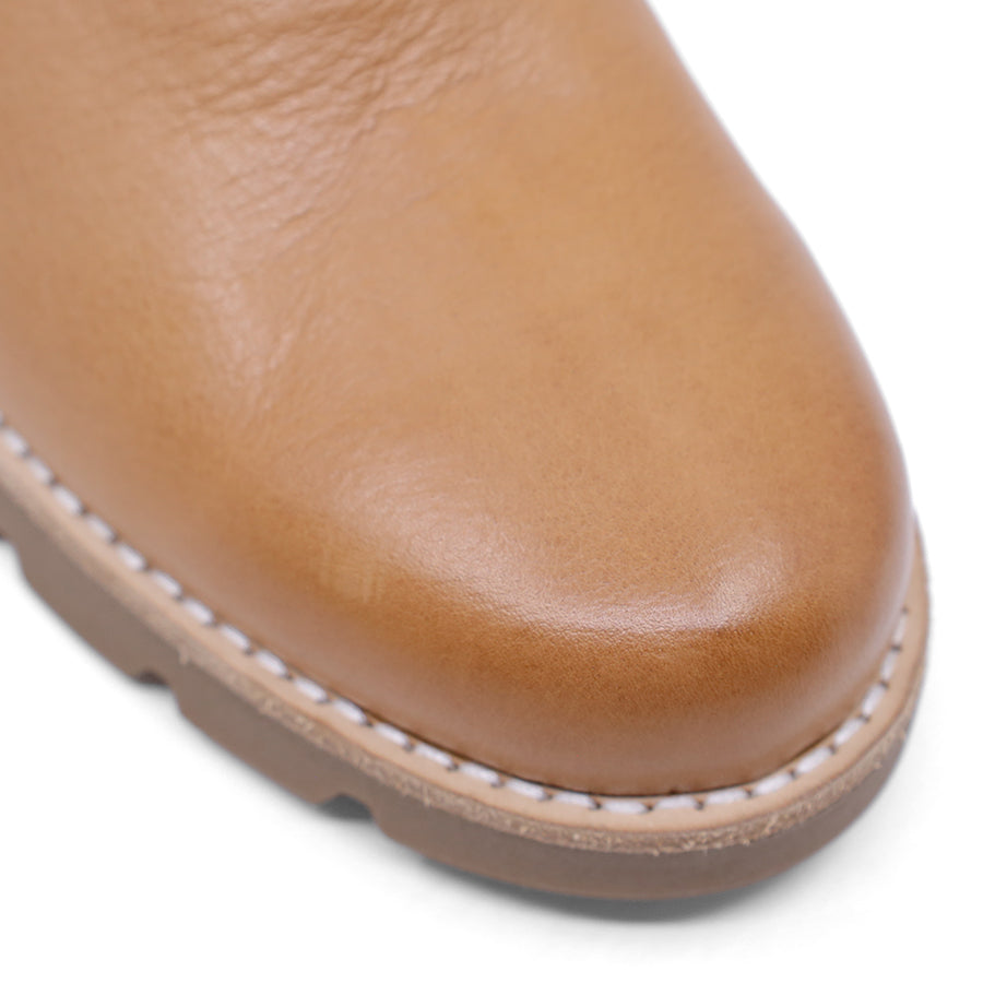 DARK TAN BROWN ZIP UP ANKLE BOOT