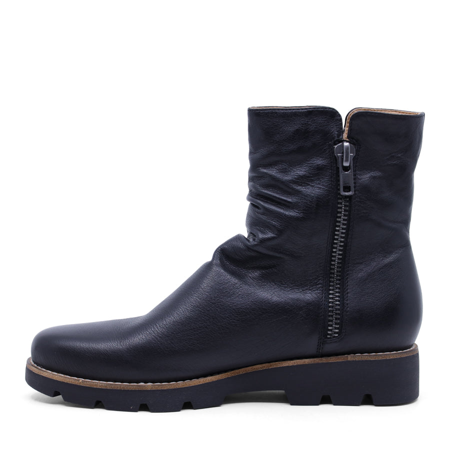 BLACK ZIP UP ANKLE BOOT