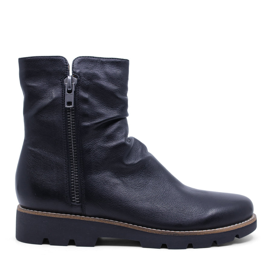 BLACK ZIP UP ANKLE BOOT