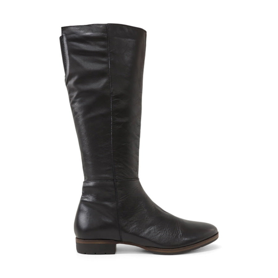 BLACK HIGH BOOT ZIP SIDED
