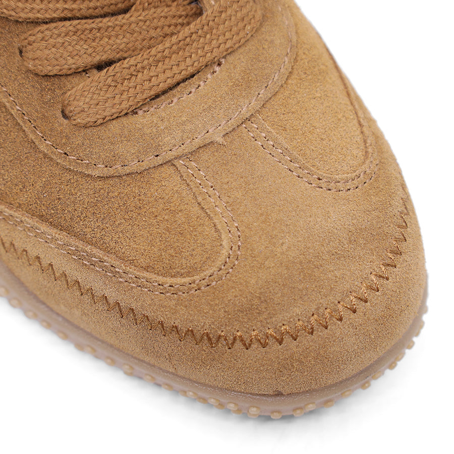 TOBACCO BROWN SUEDE LACE UP SNEAKER