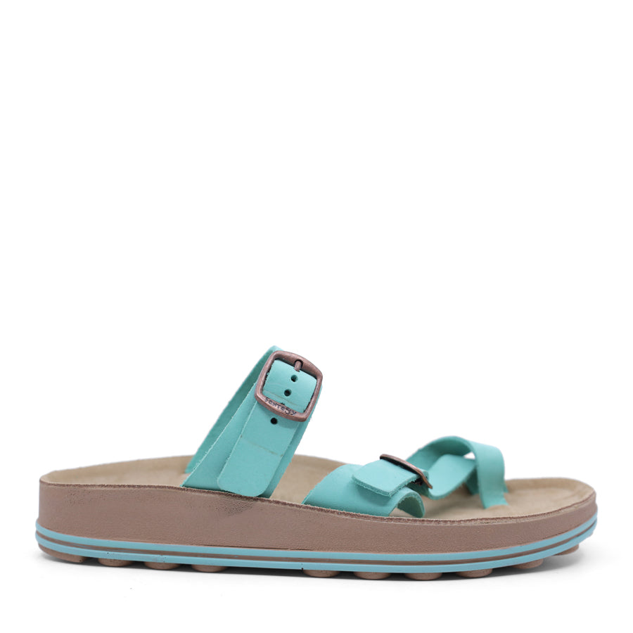 BLACK TWO STRAP SLIDE SANDAL 