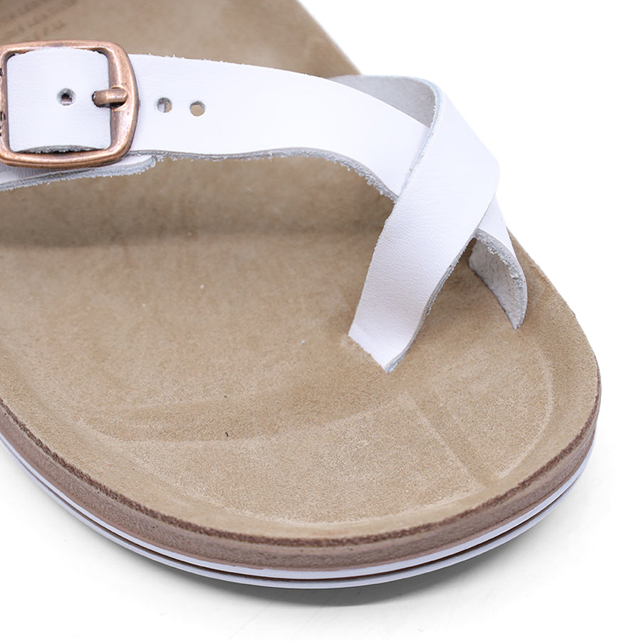 WHITE TWO STRAP SLIDE SANDAL 