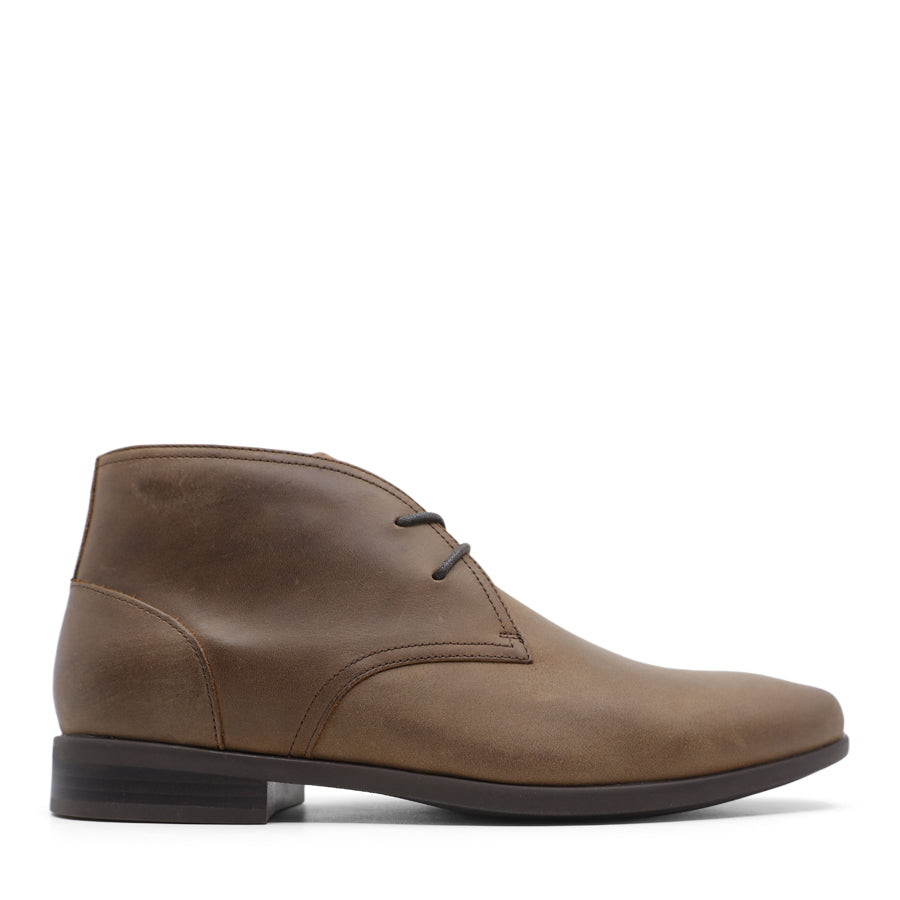 MENS BROWN DRESS CASUAL LACE UP ANKLE BOOT