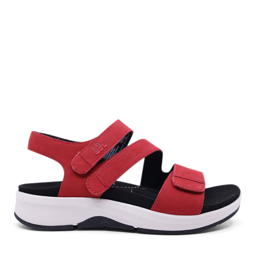 BLACK VELCRO SANDAL WITH WHITE SOLE