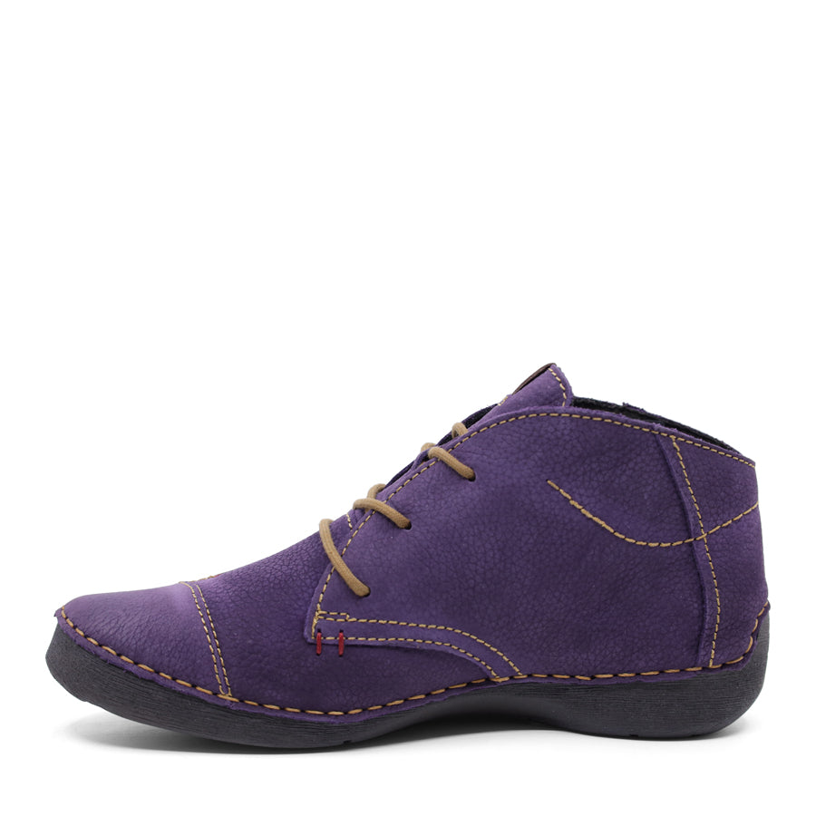 PURPLE LACE UP ANKLE BOOT