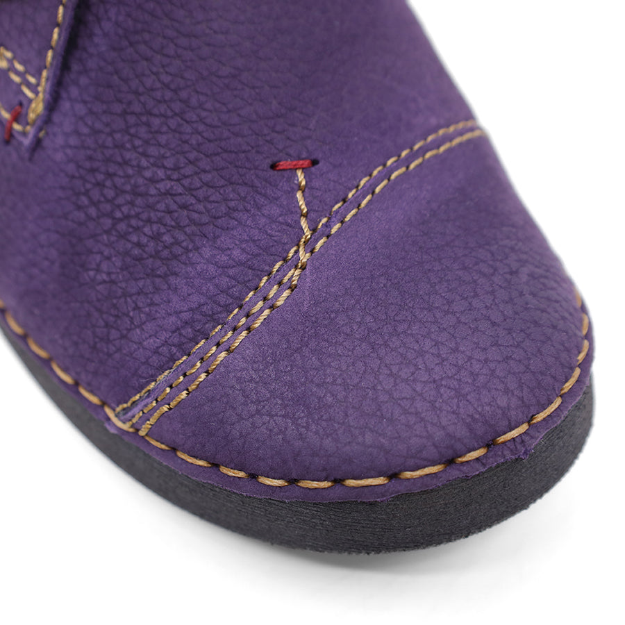 PURPLE LACE UP ANKLE BOOT