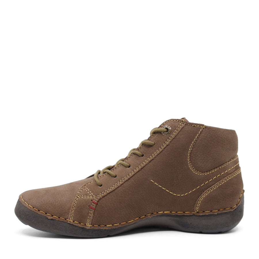 BROWN LACE UP ZIP UP ANKLE BOOT