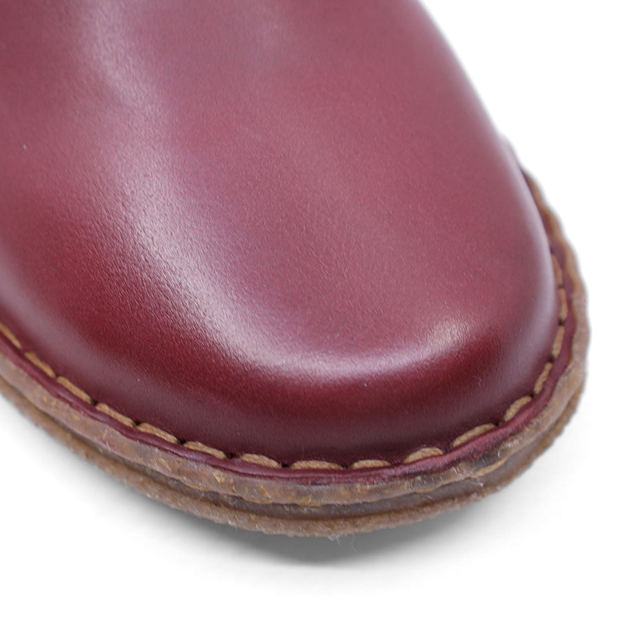 BORDO RED LACE UP ZIP UP ANKLE BOOT