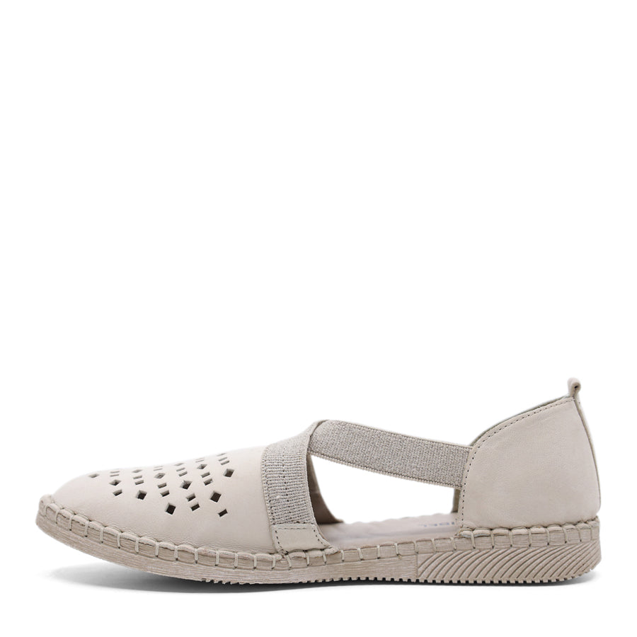 OFF WHITE SLIP ON FLAT ELASTIC SIDE SHOE