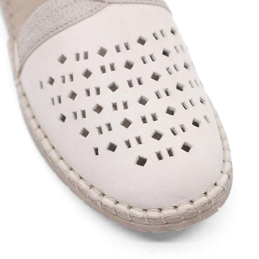 OFF WHITE SLIP ON FLAT ELASTIC SIDE SHOE