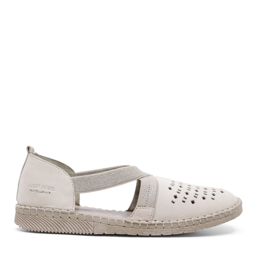 OFF WHITE SLIP ON FLAT ELASTIC SIDE SHOE