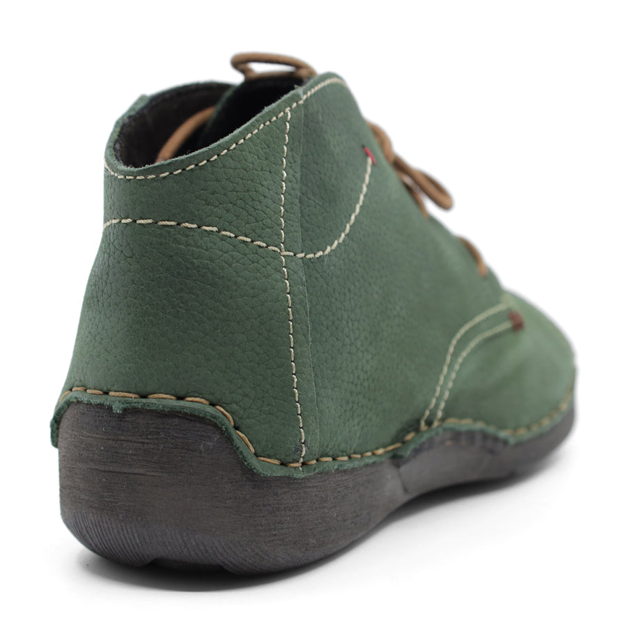 GREEN LACE UP ANKLE BOOT